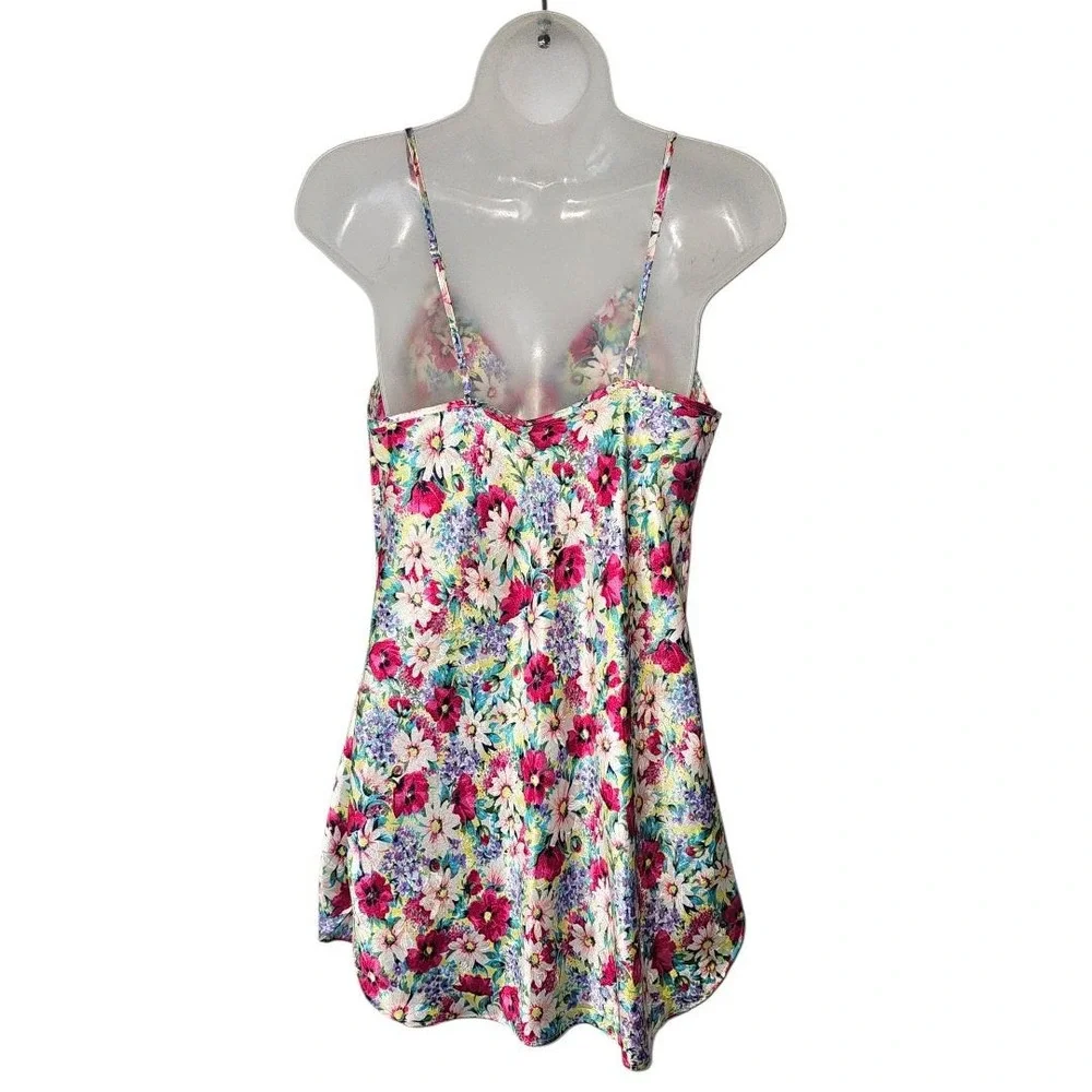 Morgan Taylor Intimates Floral Satin Robe‎ and Nightgown Set Pink P/S